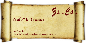 Zsák Csaba névjegykártya