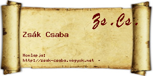 Zsák Csaba névjegykártya